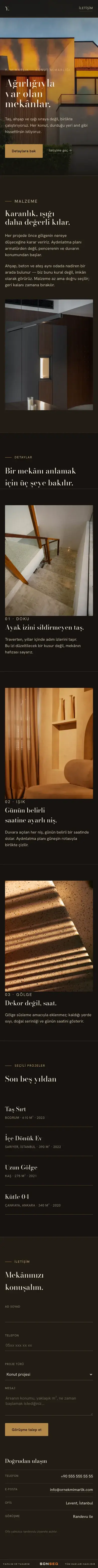 Mimarlık ofisi için örnek site tasarımı