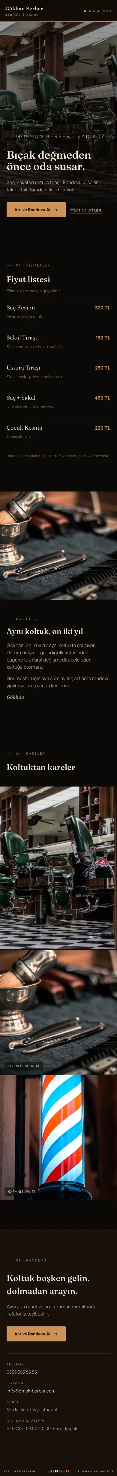 Berber için örnek site tasarımı
