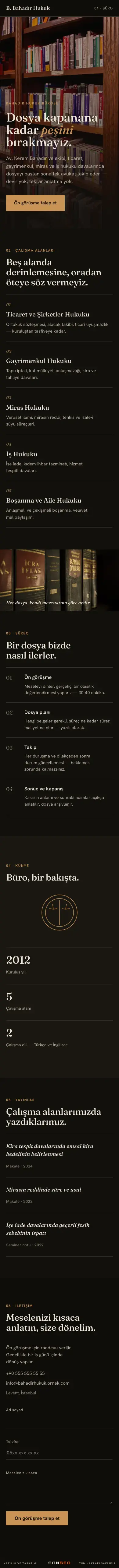 Hukuk bürosu için örnek site tasarımı